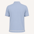The Calder Ribbed Golf Polo — Light Blue