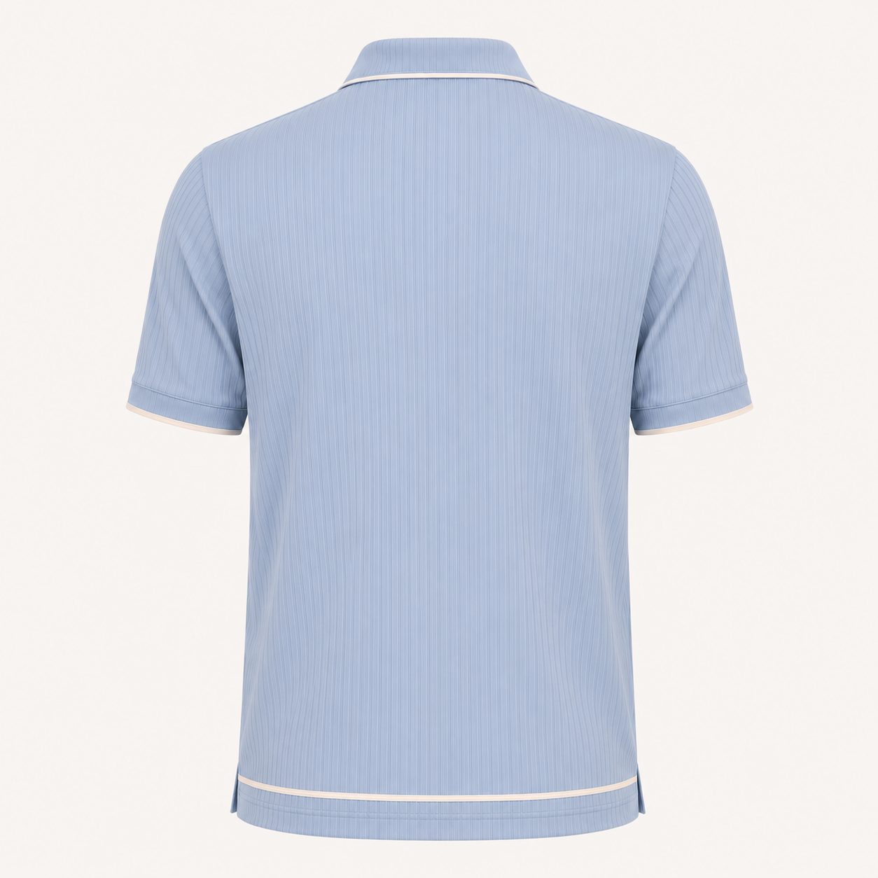 The Calder Ribbed Golf Polo — Light Blue