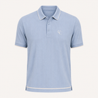 The Calder Ribbed Golf Polo — Light Blue
