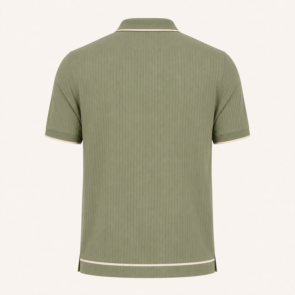 The Calder Ribbed Golf Polo — Sage Green