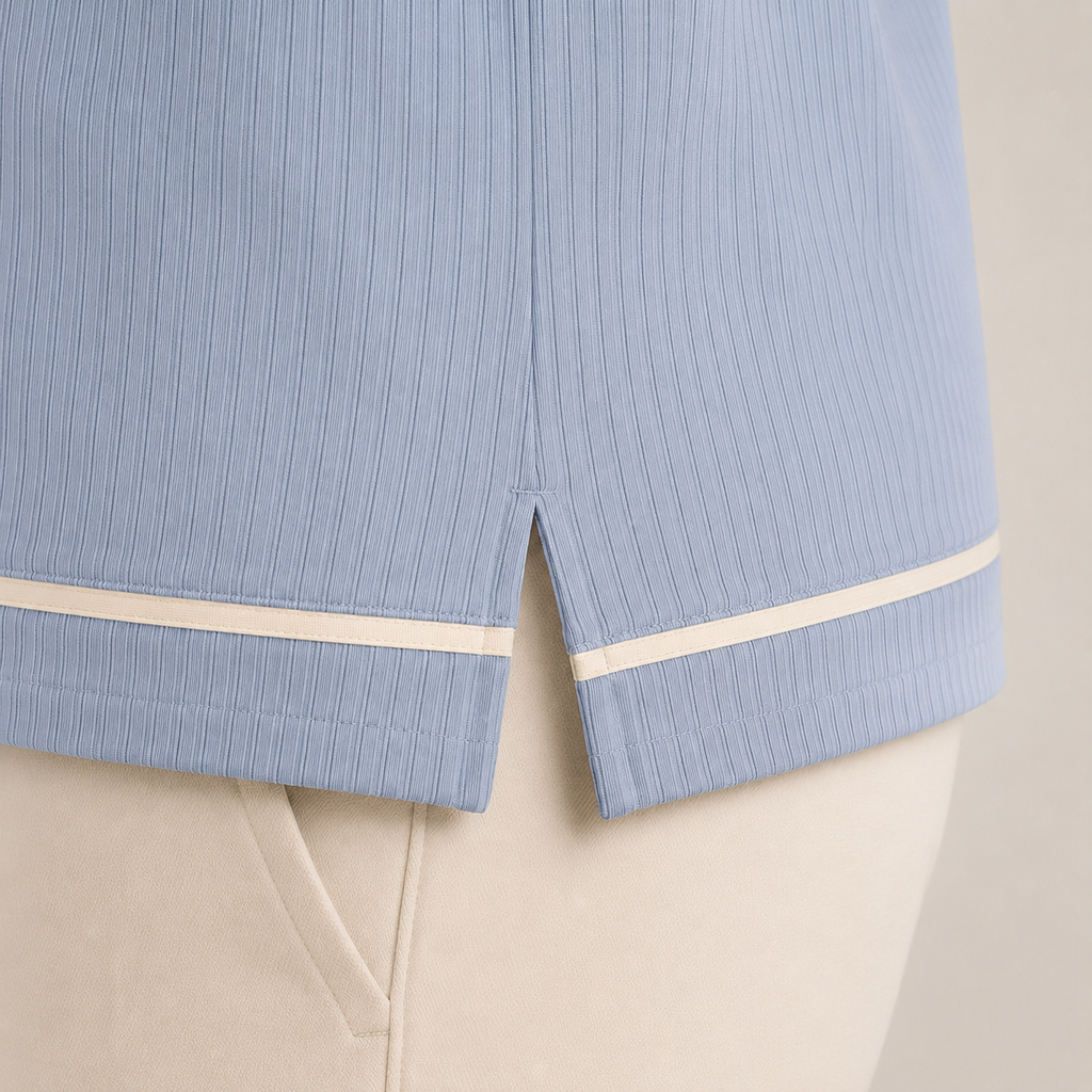 The Calder Ribbed Golf Polo — Light Blue