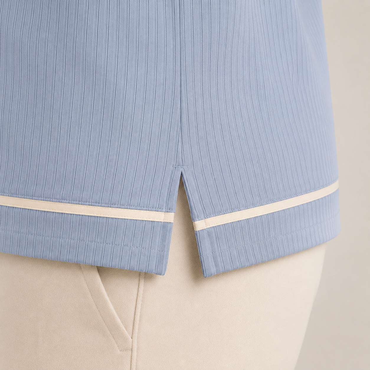The Calder Ribbed Golf Polo — Light Blue